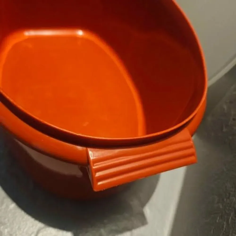 Vintage Tupperware Paprika Red Oval with Lid Roast Saver 2 Piece